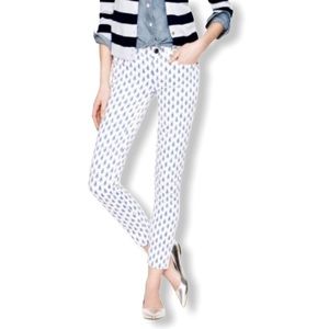 J Crew Toothpick Size 27 ankle jeans Blue Floral